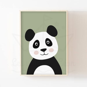 Póster con el nombre del bebé panda en formato A4 (21 x 29,7 cm) o 13 x 18 cm, decoración de pared para habitación infantil, póster personalizado, idea de regalo de nacimiento