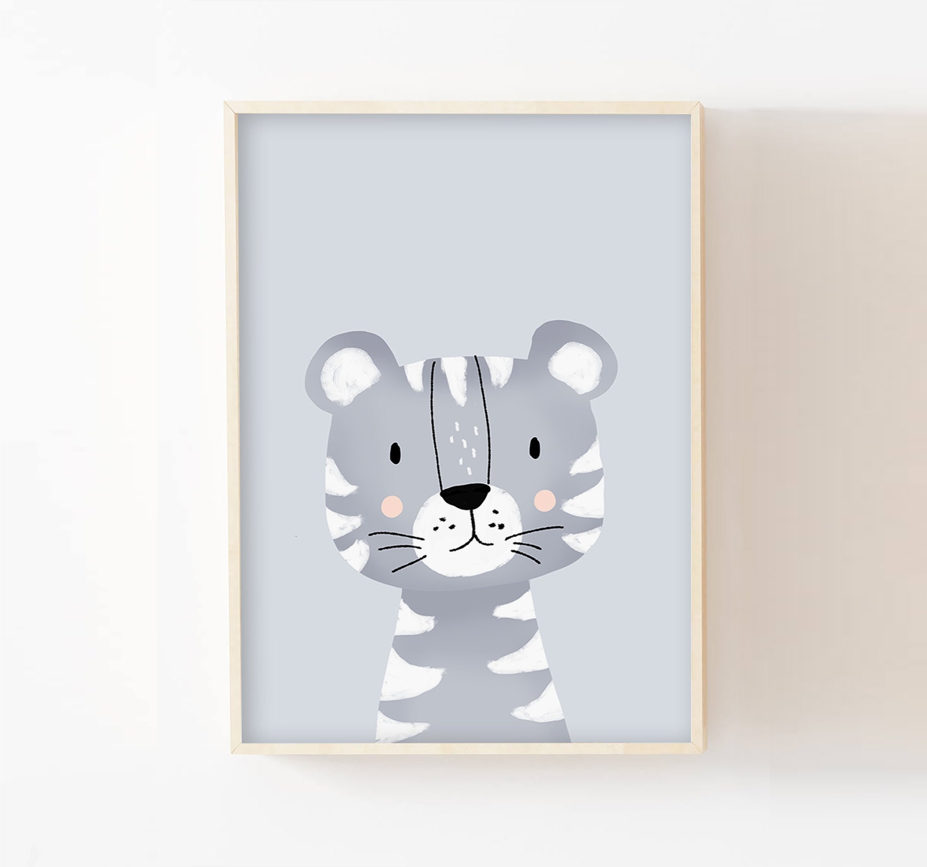 Décoration Chambre Enfant Tigre 30x40 Cadeau Naissance Bébé, Nouveau-Né, Affiche Fille, Garçon, Impr