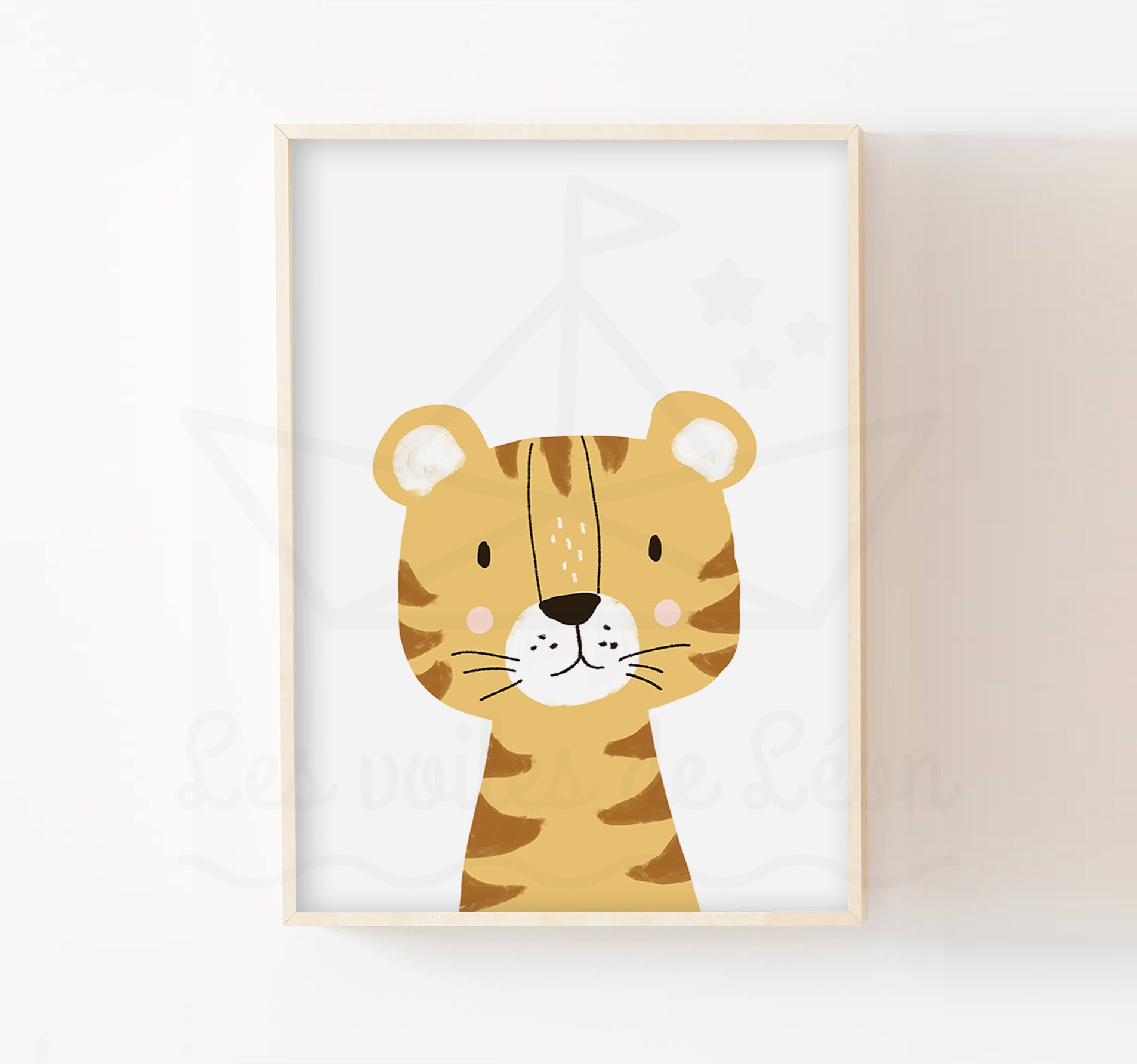 Décoration Chambre Enfant Tigre 30x40 Cadeau Naissance Bébé, Nouveau-Né, Affiche Fille, Garçon, Impr