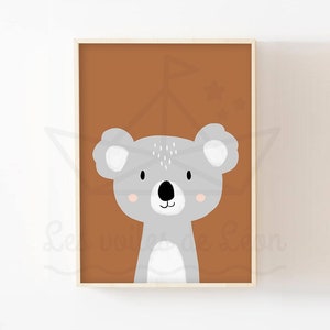 Baby-Koala-Plakat Vorname 30x40cm Wanddekoration Kinderzimmer personalisiertes Tierplakat Geburt Geschenkidee