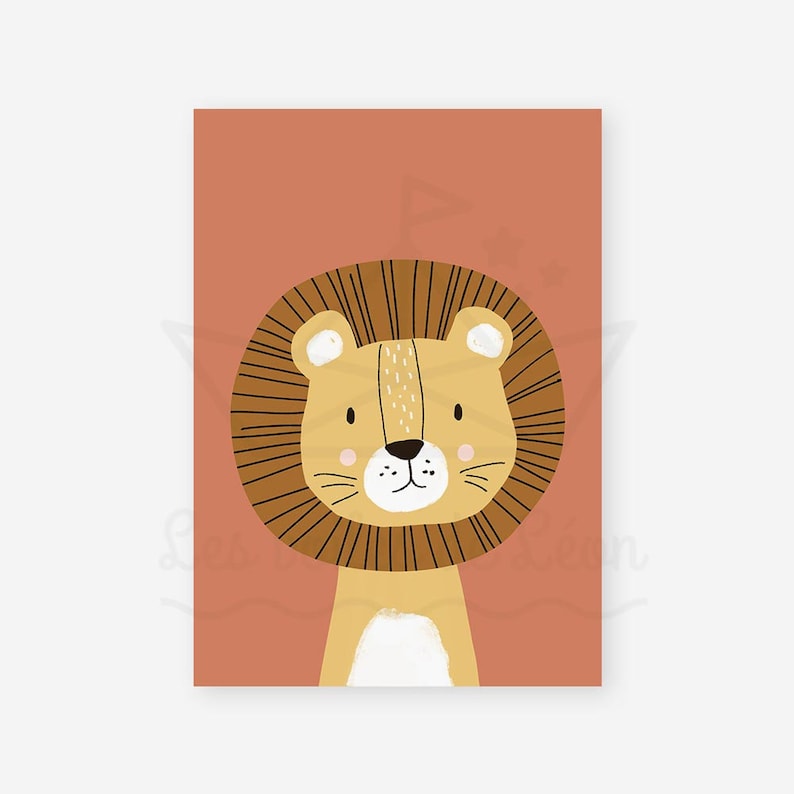 affiche lion bébé