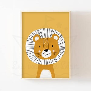 Decoración de habitación infantil 30x40 regalo de nacimiento de bebé, recién nacido, póster de niña o niño león, póster de animales de safari