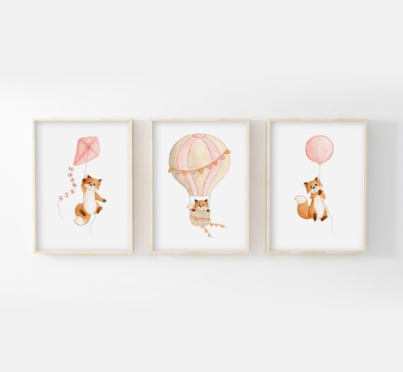 Aquarelles Chambre Bebe 13x18 Lot 3 Illustrations Renard Etsy