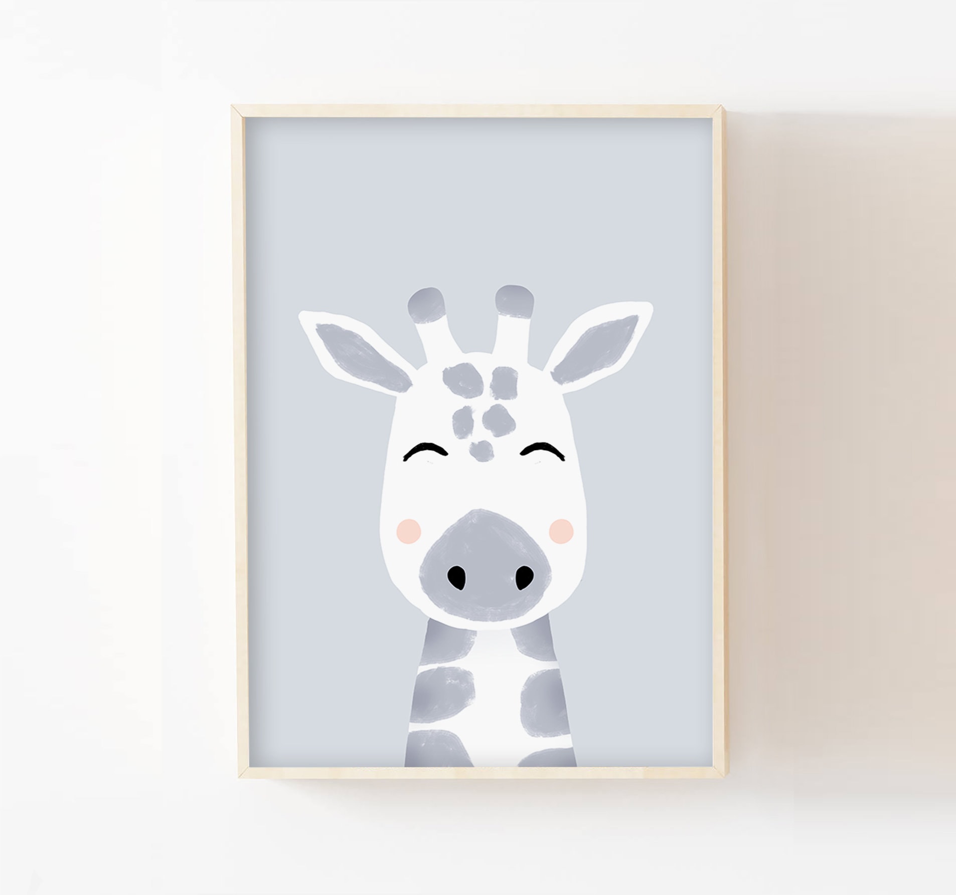 Affiche Prénom Personnalisé A4/13x18cm Girafe, Décoration Murale Chambre Enfant, Bébé, Nouveau-Né, C