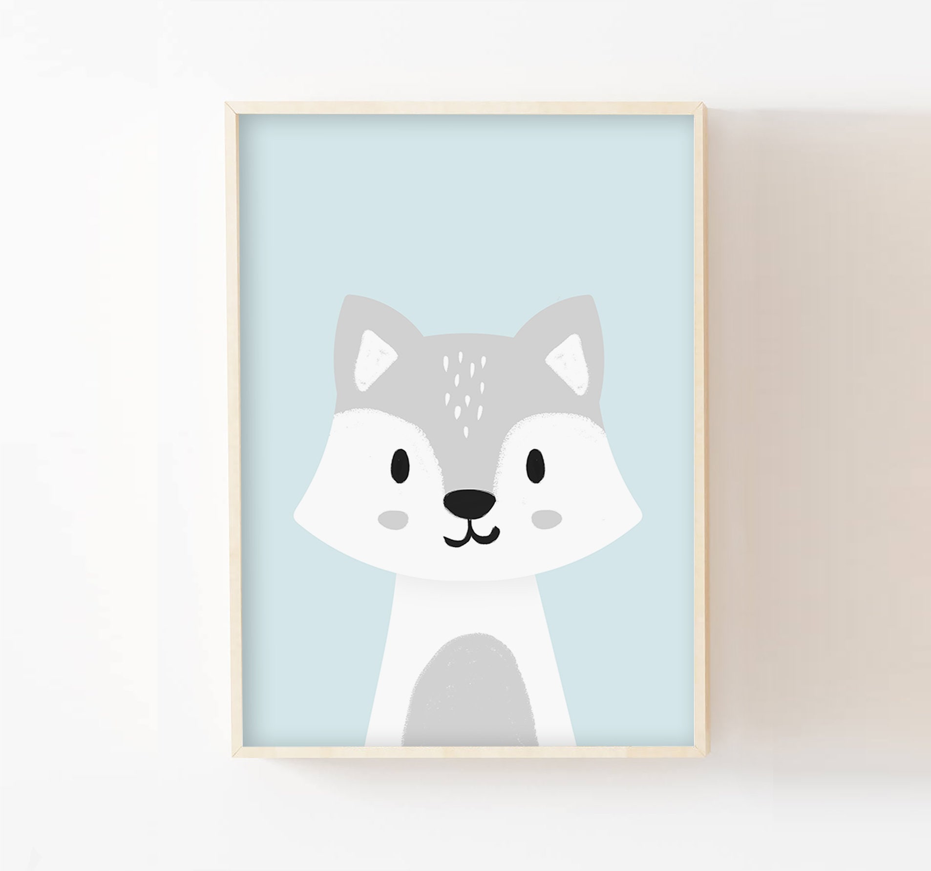 Affiche Bébé Loup Polaire 30x40 Cadeau Naissance, Décoration Murale Chambre Enfant, Poster Animaux P