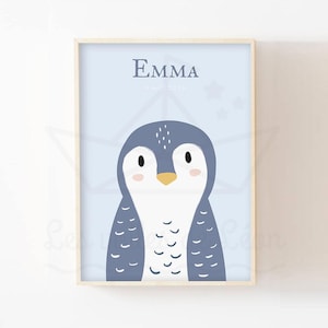 Póster de pingüino para niños A4 (21x29,7 cm) O 13x18 cm Decoración polar para habitación de bebé regalo de nacimiento mixto Póster de animales árticos