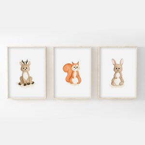 Decoration Chambre Bebe 13x18 Cerf Ecureuil Lapin Etsy
