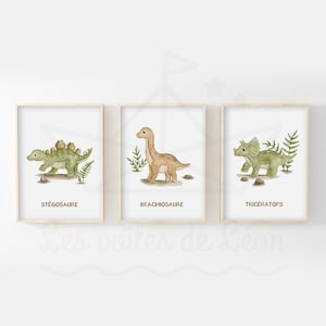 Set di poster acquerello dinosauri 30x40cm decorazione da parete per cameretta bambini, idea regalo nascita neonato, natura