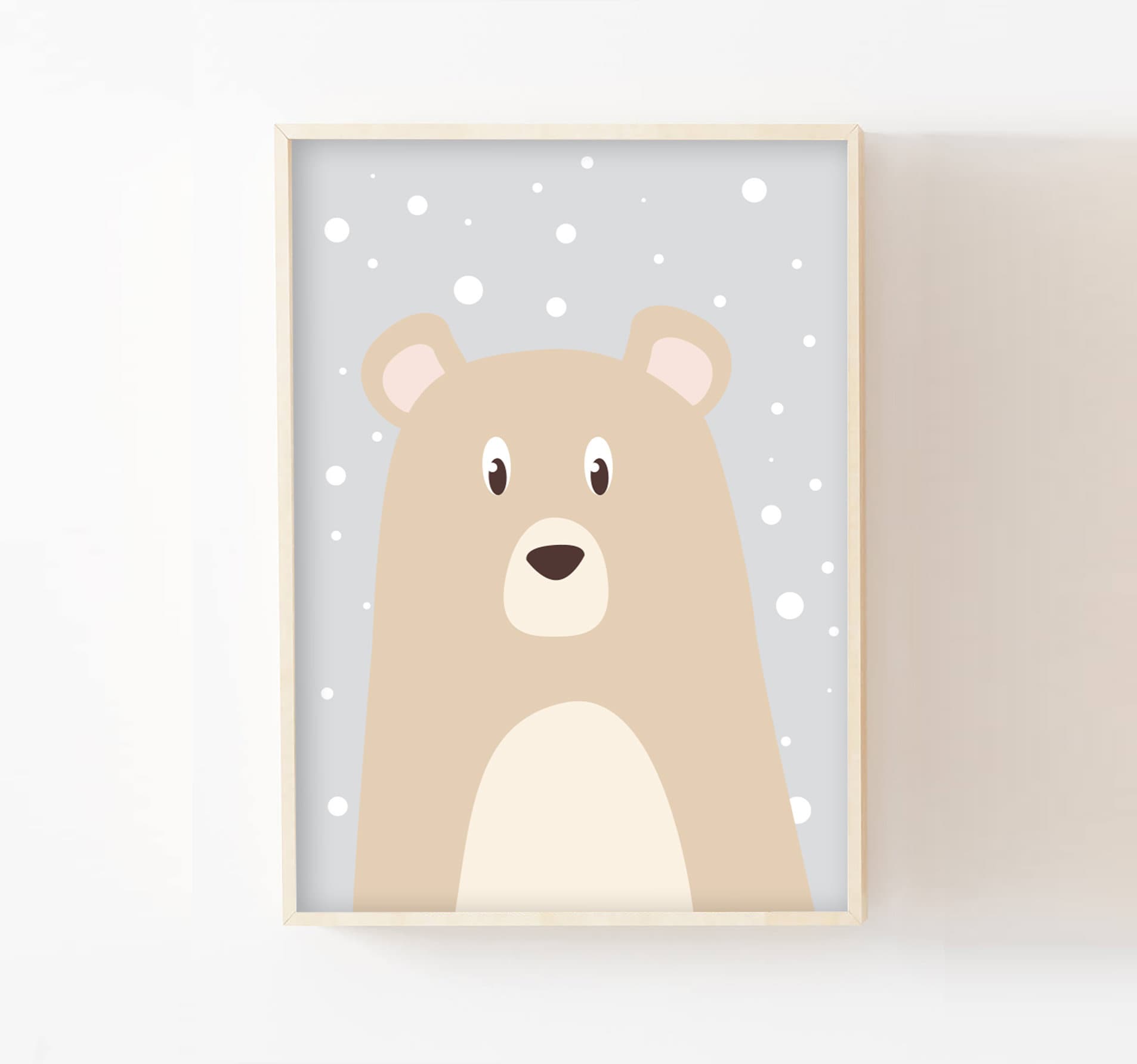 Poster Enfant Ours 30x40 Cadeau Naissance Chambre Enfant, Bébé, Nouveau-Né, Fille ou Garçon, Décorat