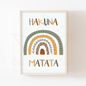 Póster hakuna matata safari 30x40cm decoración de pared habitación de bebé cartel decorativo mixto selva personalizado regalo de nacimiento nombre fecha