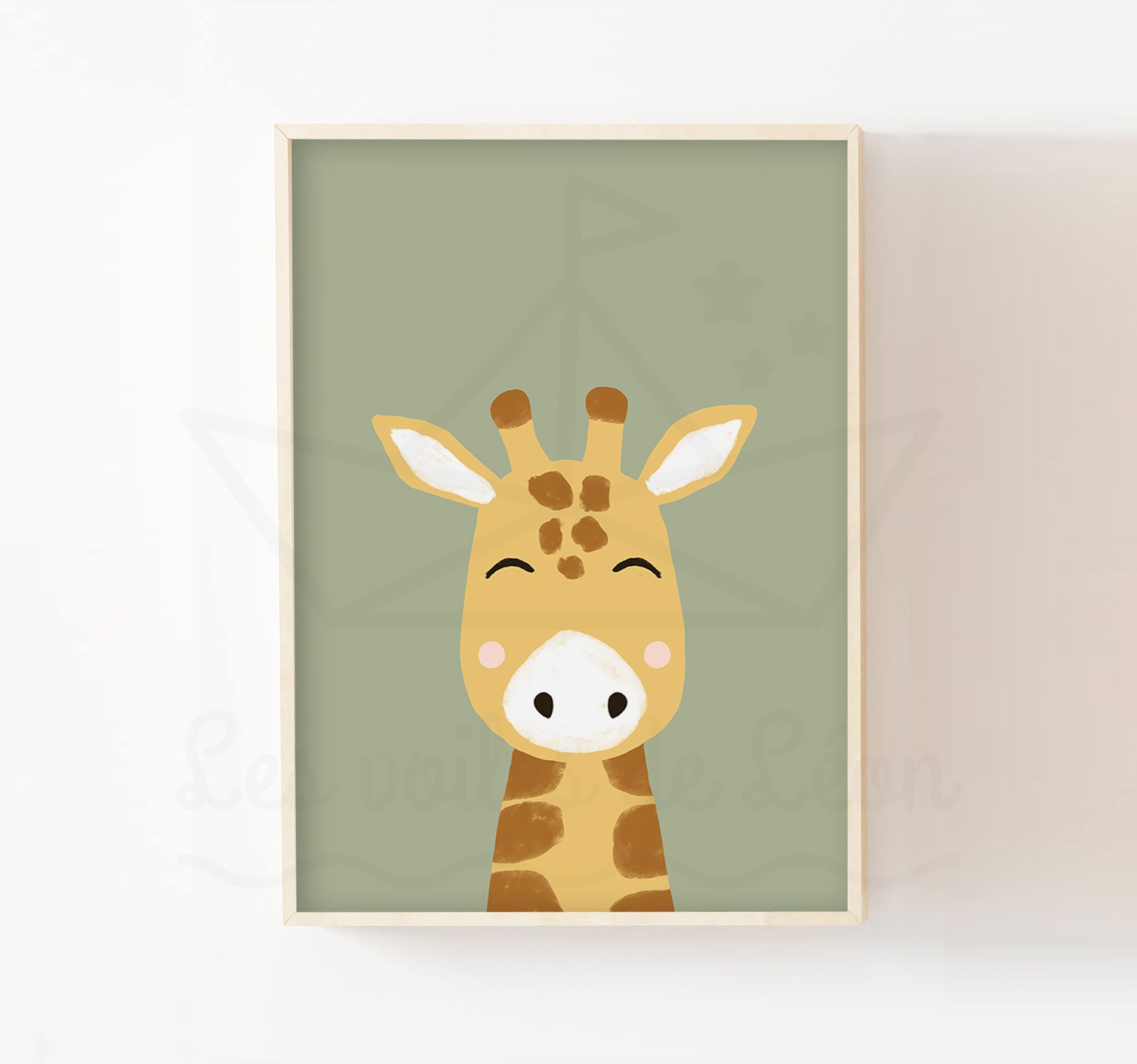 Affiche Girafe Prénom Personnalisé A4(21x29, 7cm/13x18cm Décoration Murale Chambre Enfant