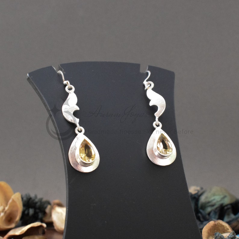 Silver Plated Earrings Earring for Woman Handmade Jewelry Designer Earrings Citrine Earrings,Silver Plated