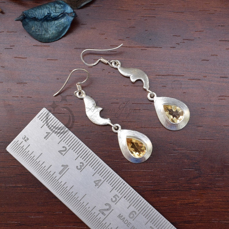 Silver Plated Earrings Earring for Woman Handmade Jewelry Designer Earrings Citrine Earrings,Silver Plated