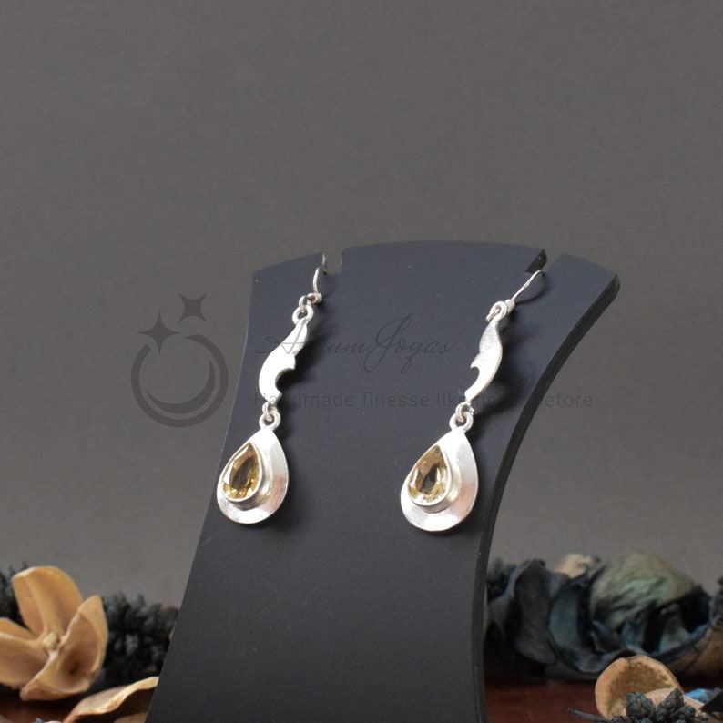 Silver Plated Earrings Earring for Woman Handmade Jewelry Designer Earrings Citrine Earrings,Silver Plated