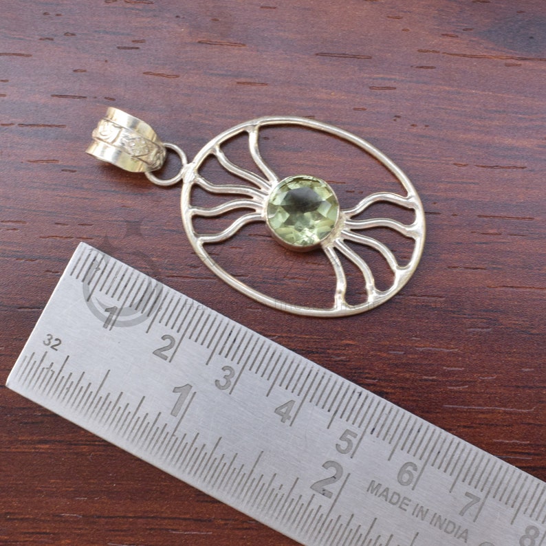 Necklace Jewellery Designer Pendant Silver Plated Silver Plated Pendant Handmade Jewelry Peridot Pendant Gemstone Pendant