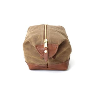 Waxed Canvas De Gaulle Dopp Kit Tan image 4