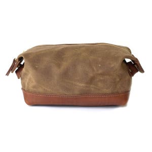 Waxed Canvas De Gaulle Dopp Kit Tan image 3