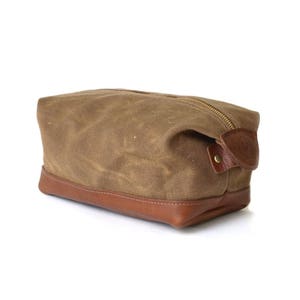 Waxed Canvas De Gaulle Dopp Kit Tan image 1