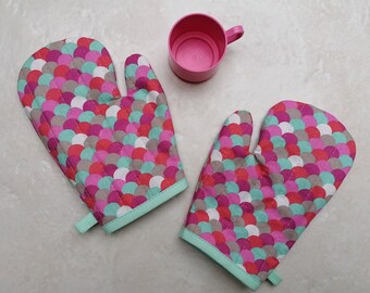 Dinette: set of 2 kitchen gloves for playing dinette - customizable - Montessori