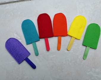 Montessori Activity to Learn Colors - Ice Stick / Felt