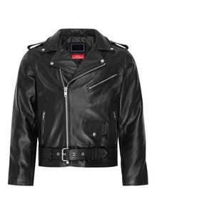 Mens Traditional Style Biker Real Genuine Hand Made Leather Jacket With YKK Zippers