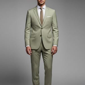 Men’s Suit Sage Green | Made to Measure Wedding Suit | Bespoke 2 or 3 Piece Slim Fit Suit | Groom Tuxedo | Tailored Formal Business Suit