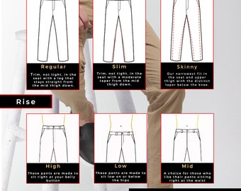 2 x Custom Made Cotton Chinos Twill Stretchable Men's Slim, Straight Relaxed Fit Chinos Trousers Pants