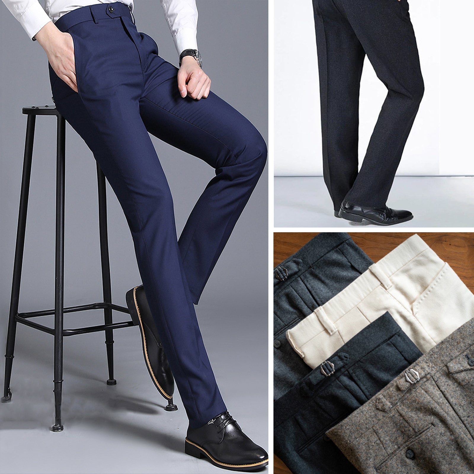 3 X Custom Made Trousers/pants/slacks Chequered/solid/stripe 3 X Custom Made Trousers/pants/slacks Chequered/solid/stripe
