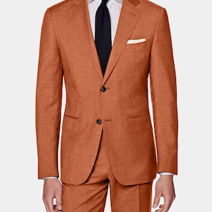 Men&#39;s Suit Perfect Fit -  Wedding, Groom, Groomsmen, Party, Dinner, Formal & Business Suits - Orange