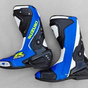 Handmade Motorbike Boots, Custom Made Motorbike Racing Riding Leather Boots, Biker Cafe Racer Motorcycle Boots