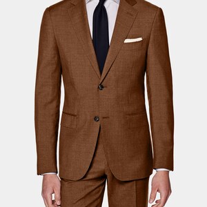 Men&#39;s Suit Perfect Fit -  Wedding, Groom, Groomsmen, Party, Dinner, Formal & Business Suits - Rust