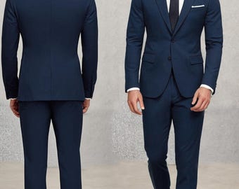 Custom Men’s Suit | Made to Measure Wedding Suit | Bespoke 2 or 3 Piece Slim Fit Suit | Groom Tuxedo | Tailored Formal Business Suit for Men