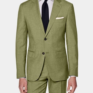 Men&#39;s Suit Perfect Fit -  Wedding, Groom, Groomsmen, Party, Dinner, Formal & Business Suits - Pear Green