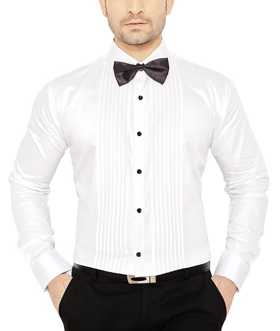 Chemise de smoking blanche/noire sur mesure chemises - Etsy France