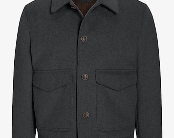 Men's Western Trucker Style Wool Jacket - Premium Quality Casual Trendy Autumn, Winter and Spring Jacket