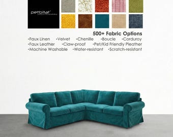 Ektorp 2+2 Seat Sectional Sofa Cover, Custom Made Cover for Ektorp 2+2 Seat Sectional Sofa, Ektorp 4 seat Corner Sofa Cover, Replacement