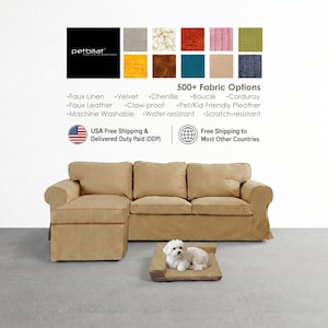 Cover for Ektorp 3 Seat with Chaise Lounge, Custom made to fit Ektorp , Ektorp Replacement Sofa Cover, Slipcover, Ektorp