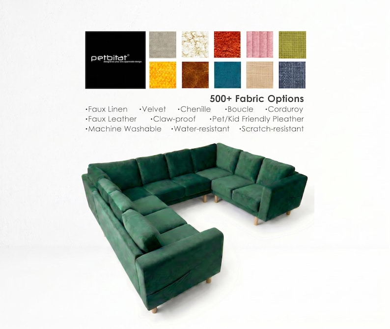 Norsborg Sectional Sofa Cover Set, Custom Made Cover to fit Norsborg 2+2+3 Corner (U shape) Sectional Sofa, Replacement Slipcovers