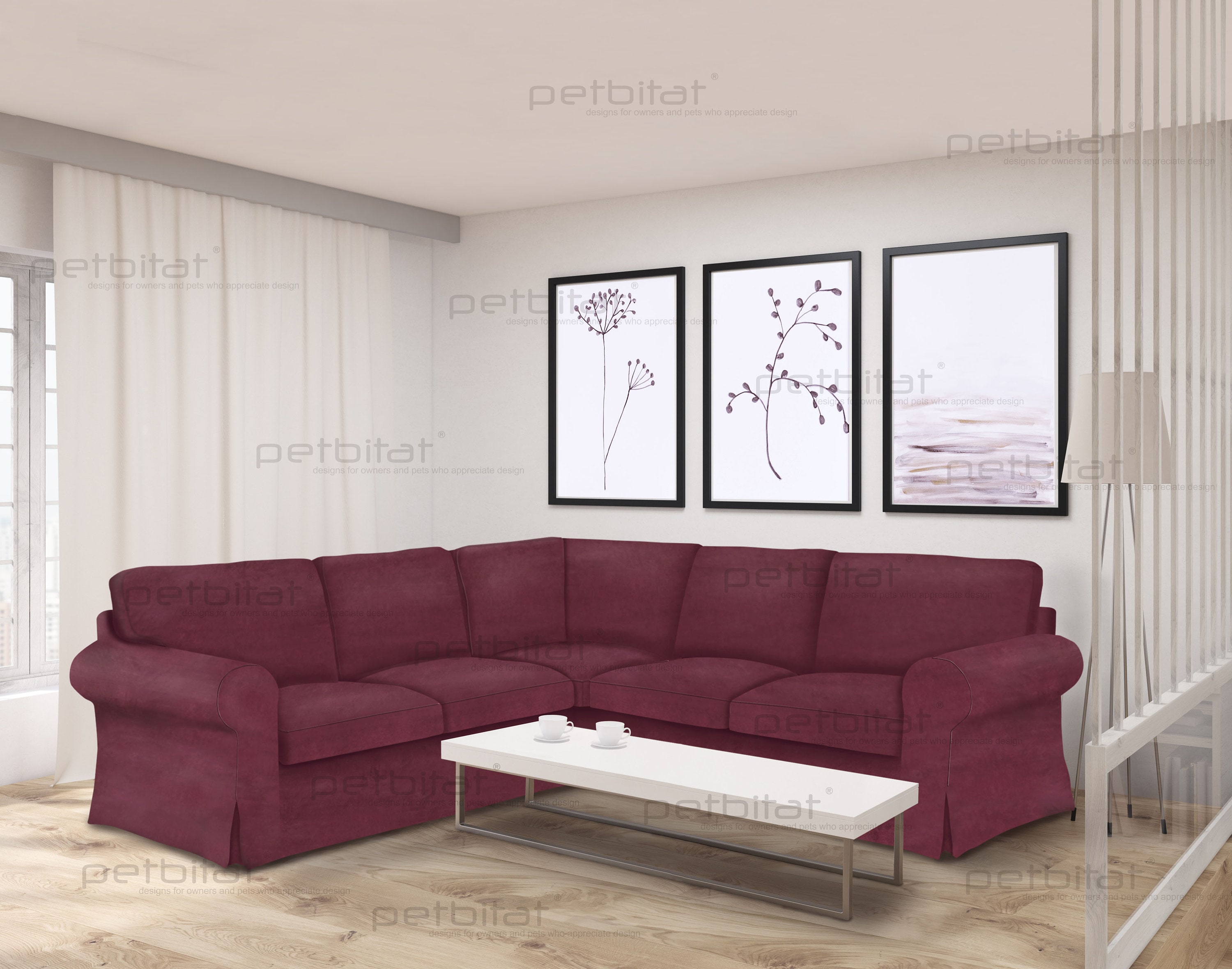 UPPLAND Sectional 4-seat corner sofa / Custom made cover to fit UPPLAND / Slipcover for UPPLAND 2+2 Seat Sectional Sofa Cover