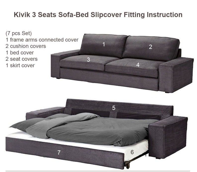 Ikea Kivik 3 Seat Sofabed Cover Ikea Kivik Slipcover Ikea Etsy Australia