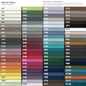 a color chart of different colors of fabric