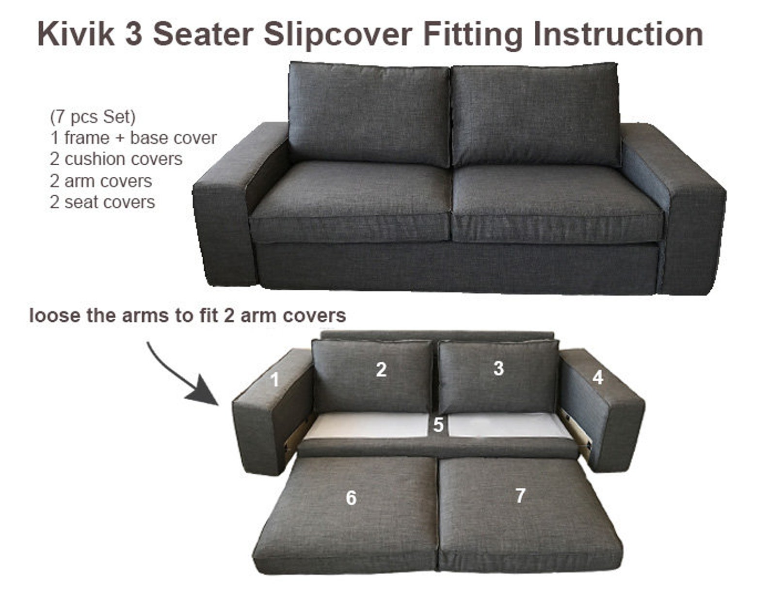 Ikea Kivik 3 Seat Sofa Cover Kivik Replacement Cover Kivik Etsy