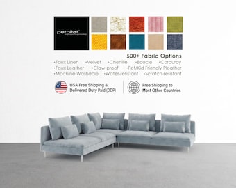 SODERHAMN Cover, Custom cover to fit for SODERHAMN 6-Seat Corner Sofa, SODERHAMN 3+3 Corner Covers, Handmade Covers, Replacement Slipcovers