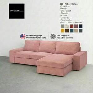 Kivik 3 Seat with Chaise Cover, Custom Kivik 3 Seat sofa with chaise, Kivik Replacement Cover