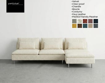 SODERHAMN 4-seat sofa with chaise longue, Custom cover to fit SODERHAMN 4-seat sofa with chaise longue, Replacement Cover