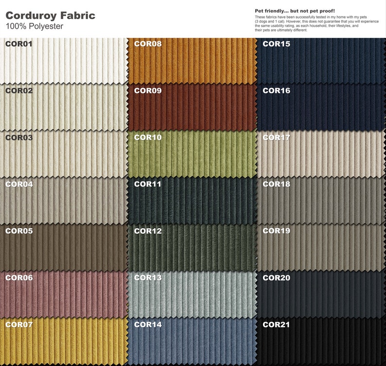 the colors of the cordy fabric