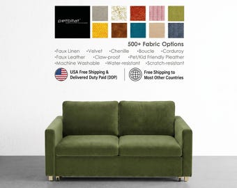 Custom Saltsjobaden 2-Seat Sofa-bed/ Sleeper Sofa Cover: 500+ Water, Stain and Scratch Resistant, Pet and Kids Friendly Fabric Options
