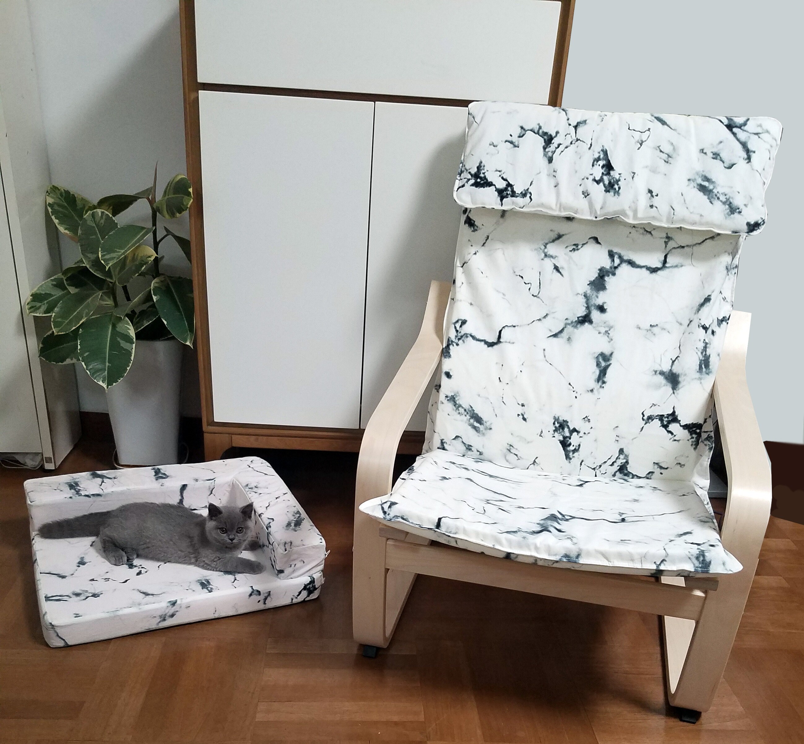 Ikea Poang Slipcovers With Optional Matching Dog Pet Cat Bed Etsy