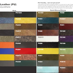 the different colors of faux leather