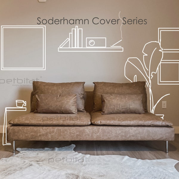 Soderhamn Cover, Custom made Soderhamn 3 Seat sofa Cover, Soderhamn Sectional Sofa Cover, Soderhamn Replacement Cover, Green Soderhamn